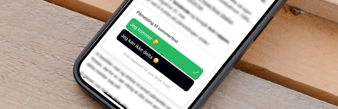 Påmelding i app. Foto.