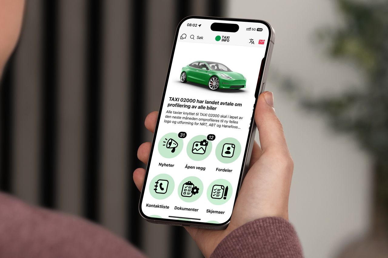 Infohub taxi app forside