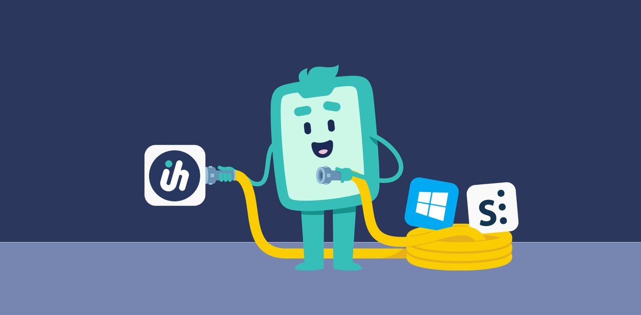 Simployer kobles til Infohub. Illustrasjon.